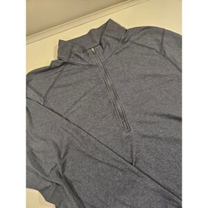 Travis Mathew Mens XL Blue Heathered Performance 1/4 Zip Pullover Golf Shirt